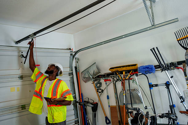 Professional Garage Door Maintenance technician working in Beach, ND